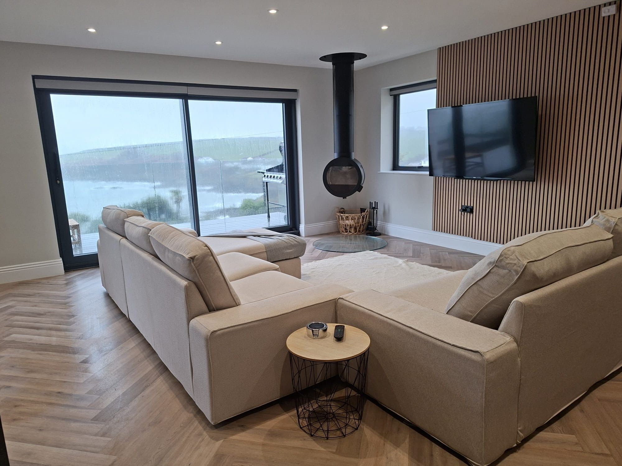 Smart TV, fireplace, video games, books