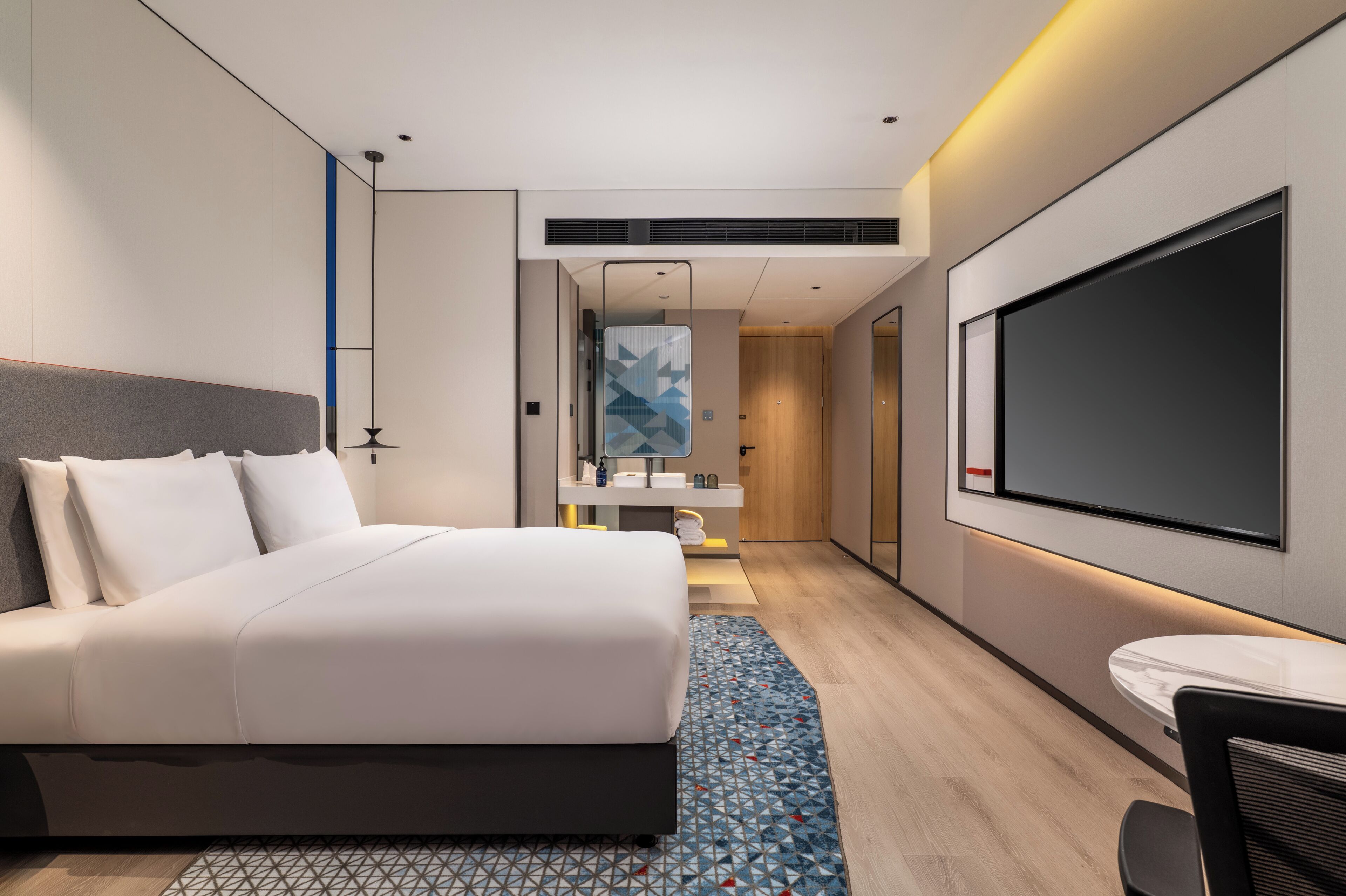 1 King Standard Extra Floor Space | Premium bedding, down comforters, desk, laptop workspace