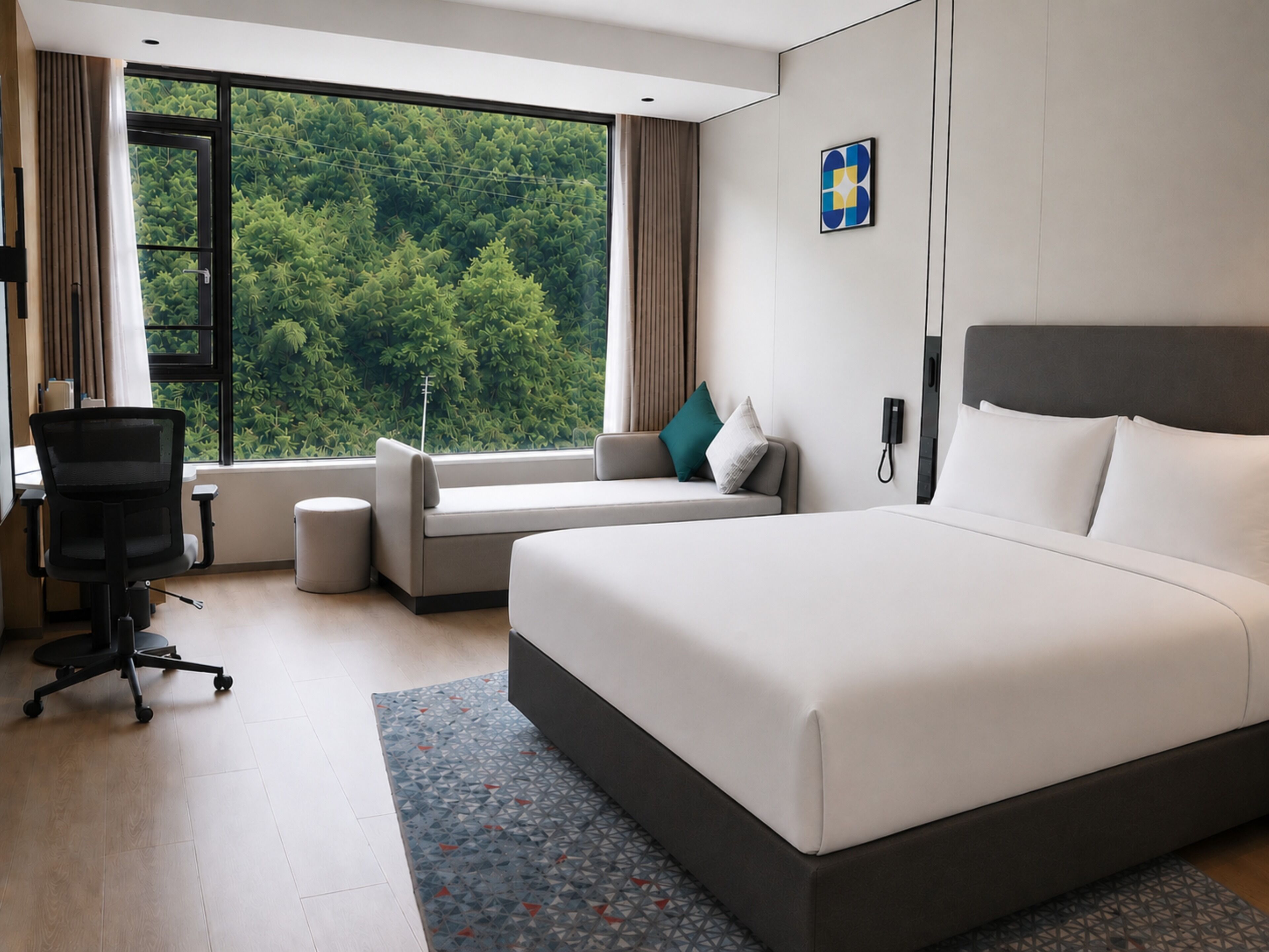1 King Standard With Single Sofa Bed | Premium bedding, down duvets, desk, laptop workspace