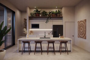 Maison Luxe, vue piscine | Cuisine privée