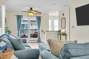 Smart TV, books - Breezy Beach Stays- 3-Story Home with Pool, Hot Tub & Coffee Bar (Seaside Heights)