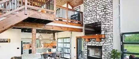 Smart TV, fireplace, ping pong