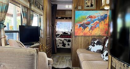 Lonesome Dove a Vintage 1-bedroom camper with large covered deck pet friendly
