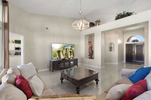 TV, fireplace, offices - Spacious 4BR Home,Patio,Huge Yard,Sleeps 18,Grill (Gilbert)