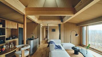 Chalet rustique Supérieur, non-fumeur, sauna | Aire de séjour