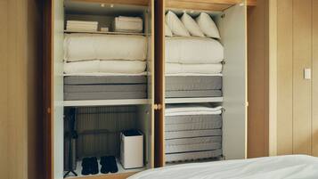 Desk, laptop workspace, free WiFi, bed sheets