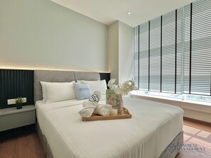 Deluxe-lejlighed - 3 soveværelser - balkon - byudsigt | Mørklægningsgardiner, strygejern/strygebræt, gratis Wi-Fi