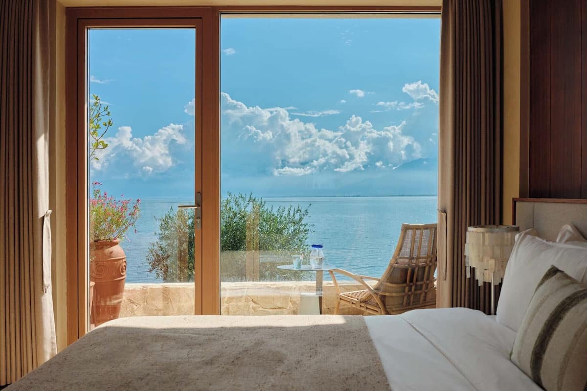 Traditional Double Room, Patio, Sea View | Free minibar, desk, laptop workspace, blackout curtains