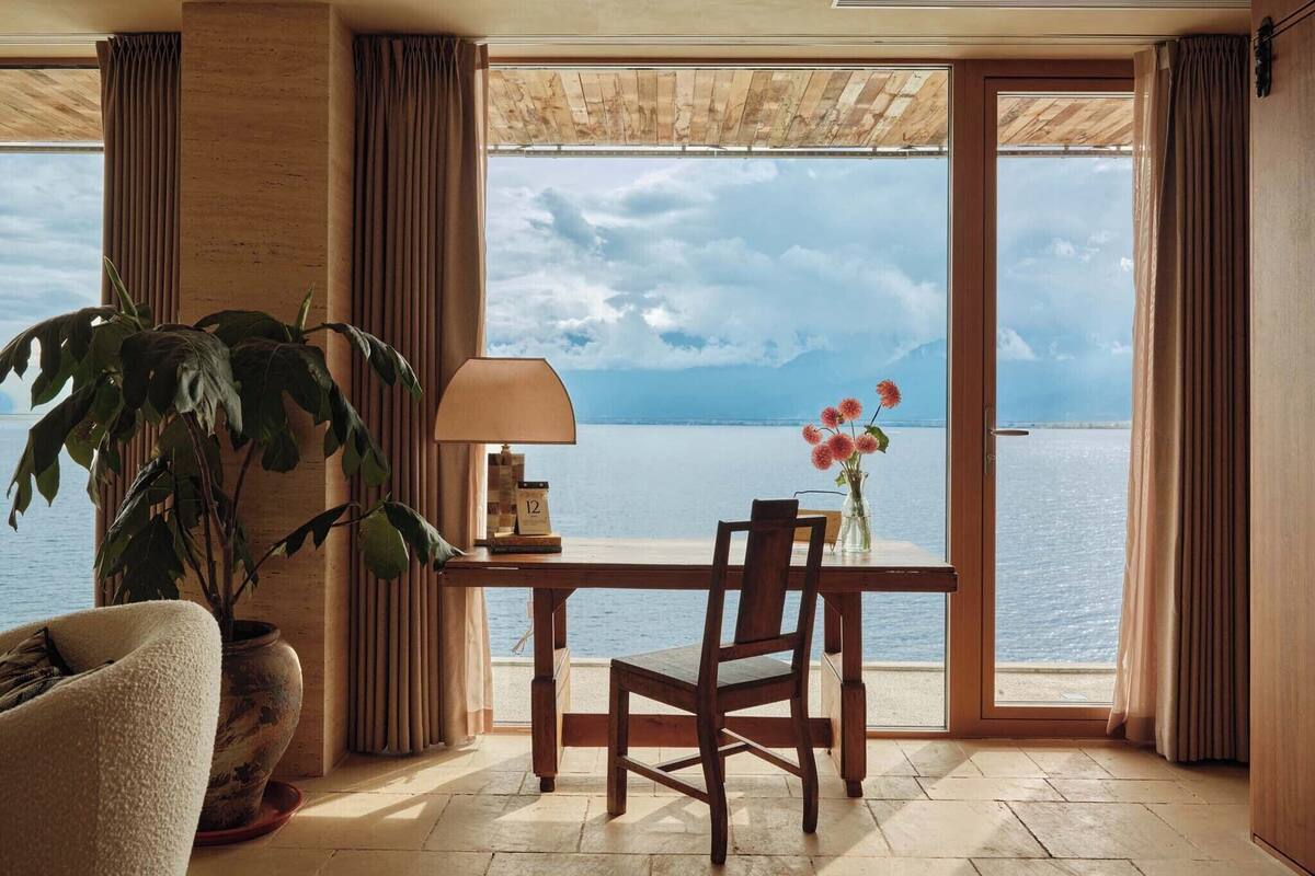 Senior Double Room, Patio, Sea View | Free minibar, desk, laptop workspace, blackout curtains