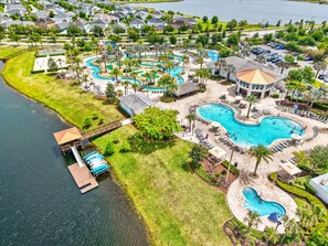 Outdoor pool, a heated pool - 8 BR Resort Home with Pool, Hot Tub, Game Room and Theater - Near Disney (Kissimmee)