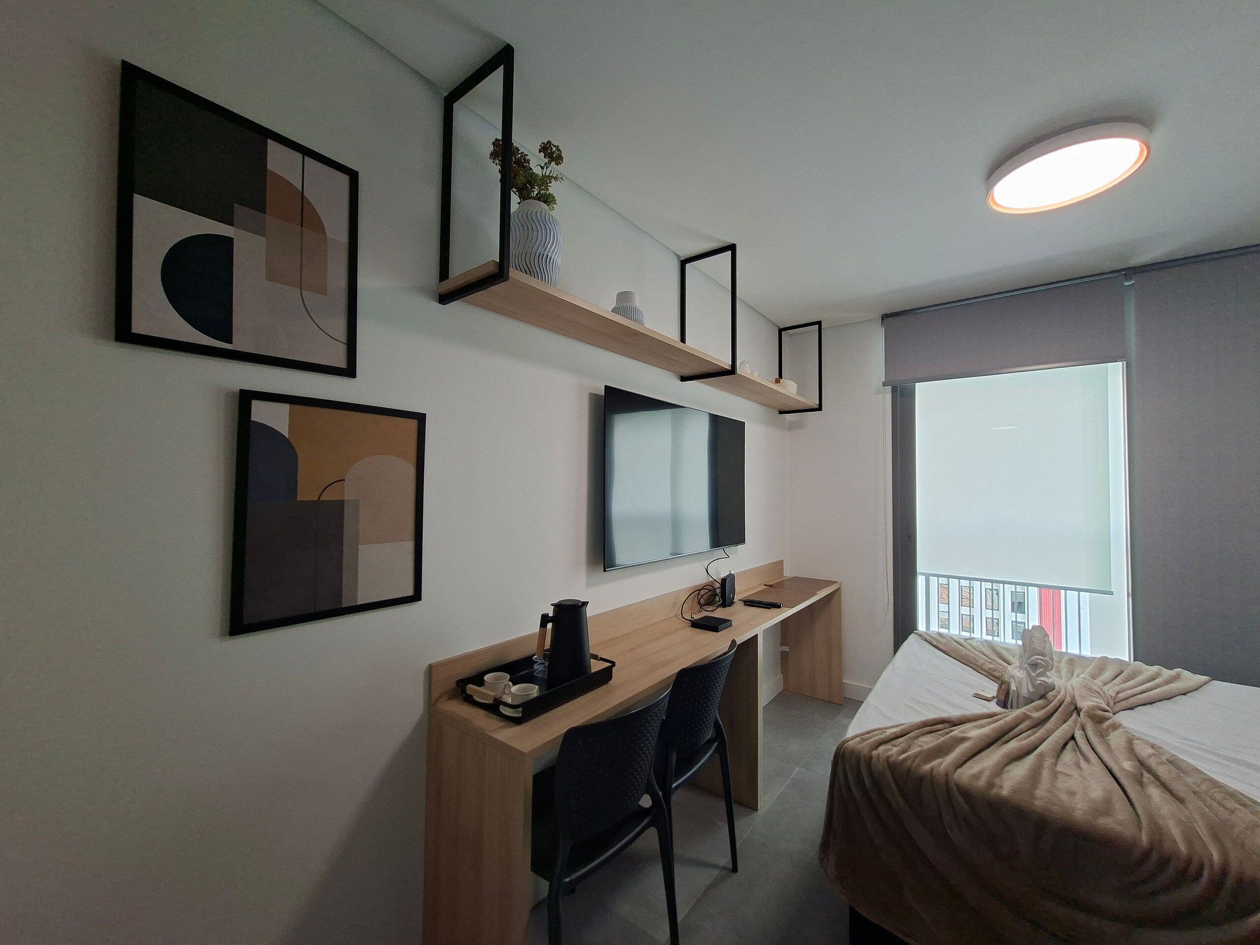 Basic Studio | Individually decorated, individually furnished, blackout drapes