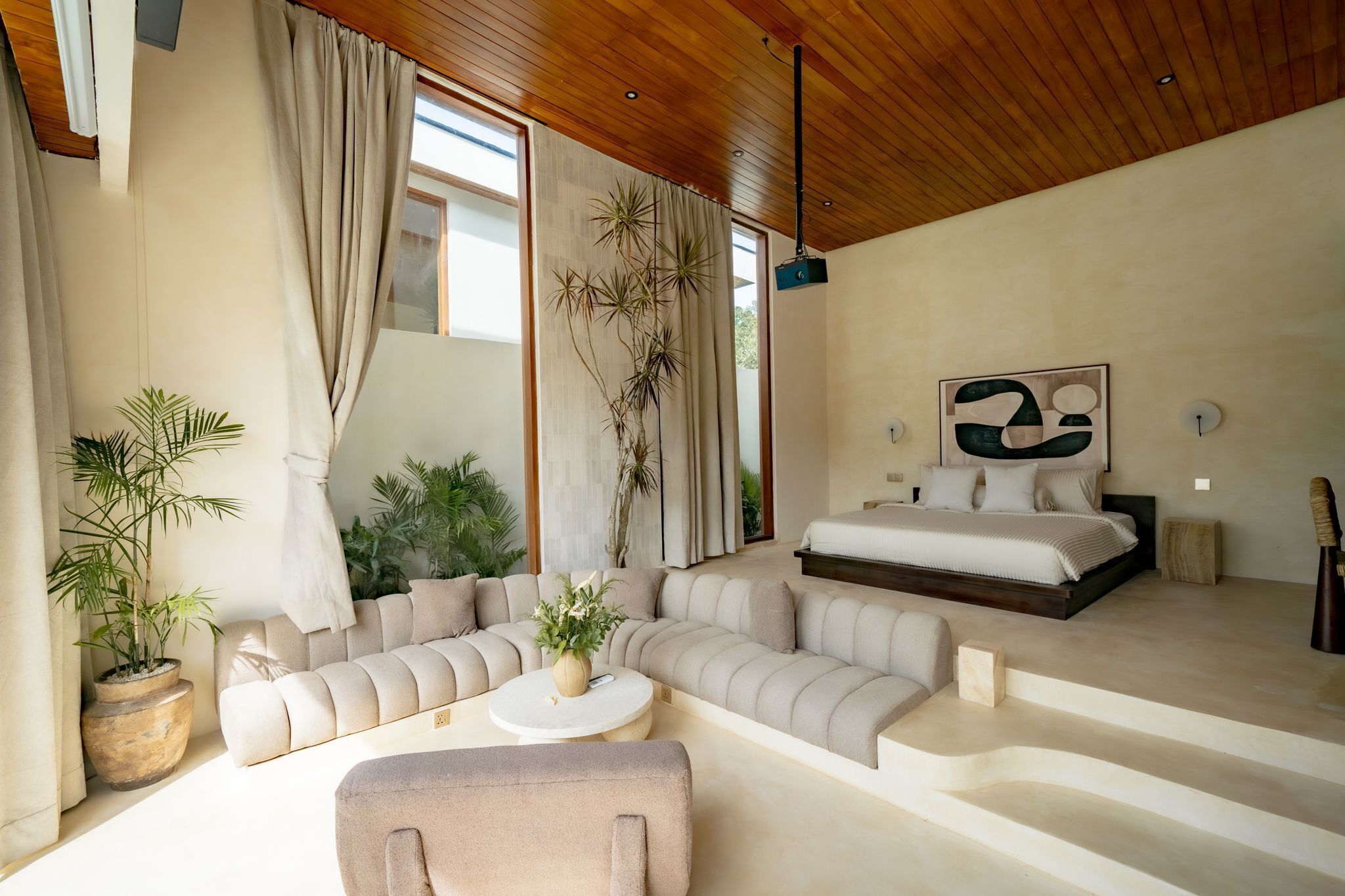 Suite exclusive, 1 chambre, patio, vue sur la piscine | Salle de séjour