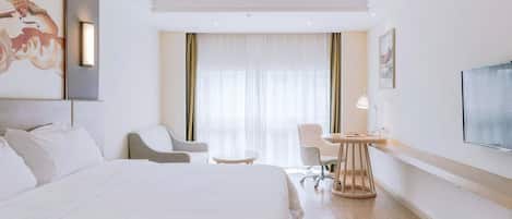 In-room safe, desk, laptop workspace, blackout drapes