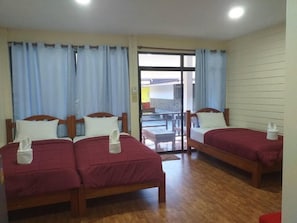 Blackout drapes, soundproofing, WiFi (free)
