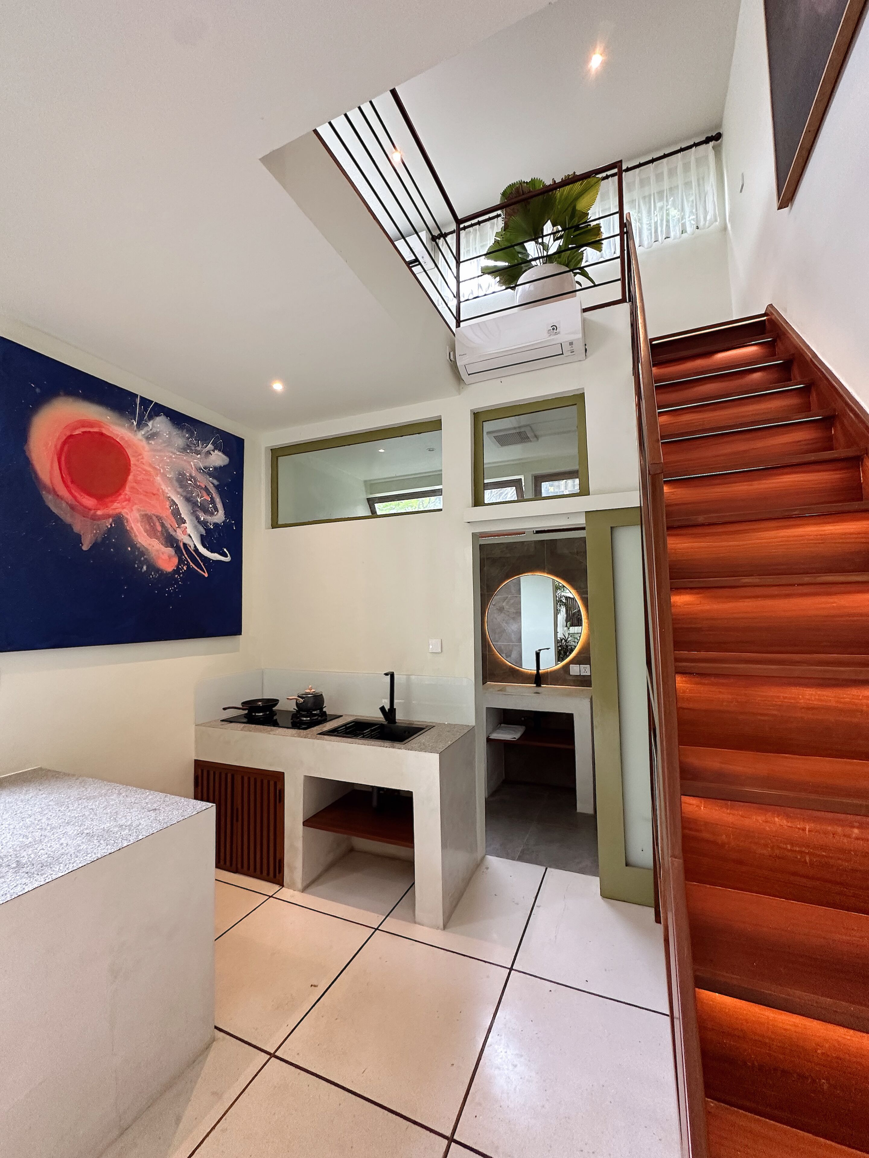 Junior Villa, 1 Bedroom, Poolside | Private kitchen | Stovetop, blender, cookware/dishes/utensils, dining tables