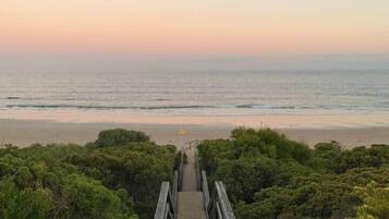 Just 300m away are the White’s Beach access stairs. I always stop at this point - looking left and right - to take in the varied light, colours and tide heights that alter constantly, having the sand + water so close to our front door is magic.