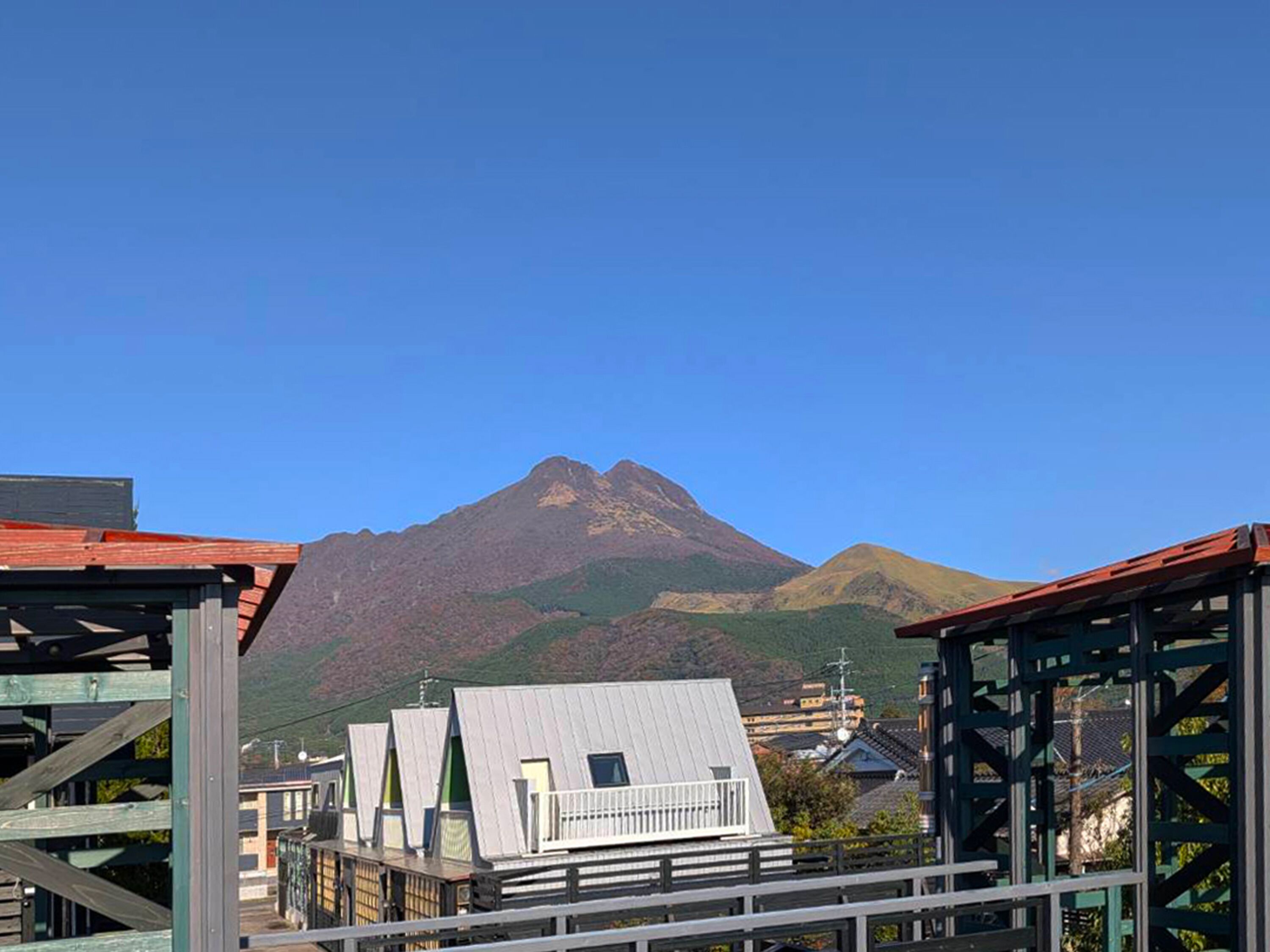 A mountain with a clear sky.