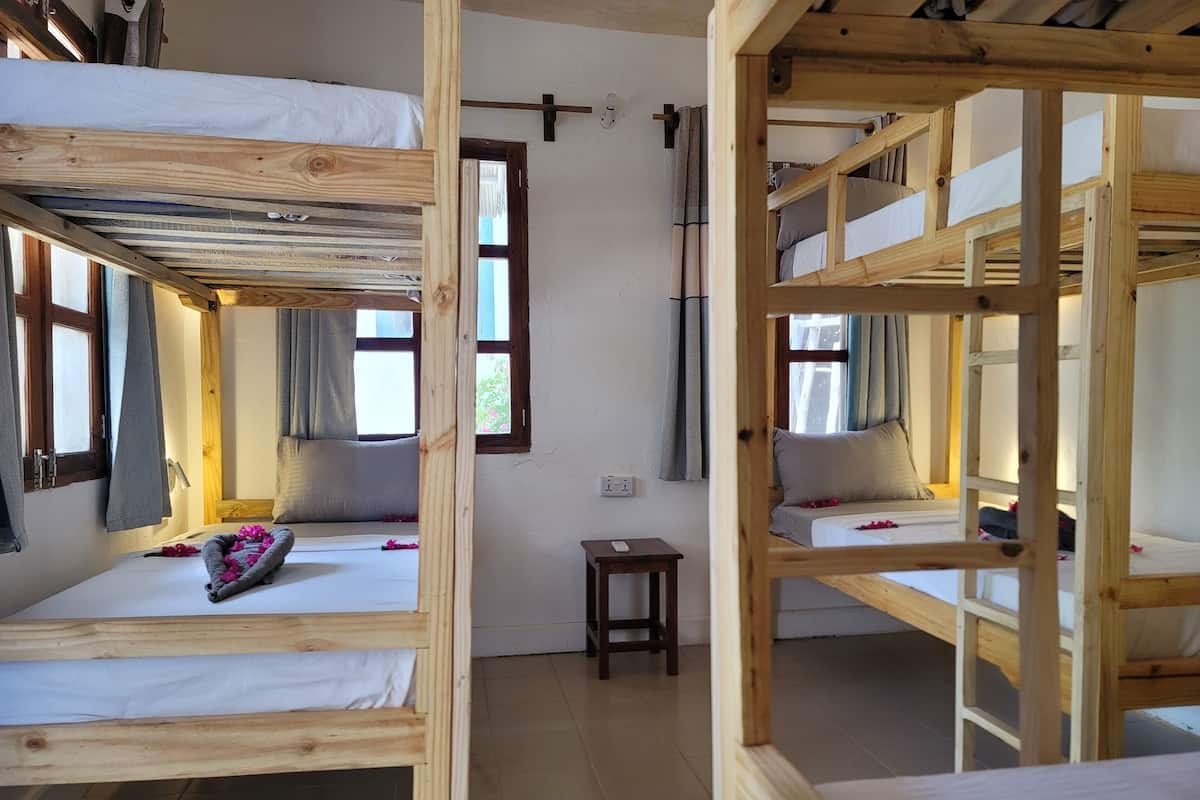 Dormitorio compartido clásico, patio, vista a la playa | Caja de seguridad en la habitación y wifi gratis