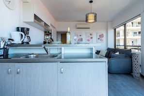Apartment, 1 Double Bed, Kitchenette, City View | Private kitchenette - Fiesta 1-BR Apt. & Balcony in Larnaca (Larnaca)