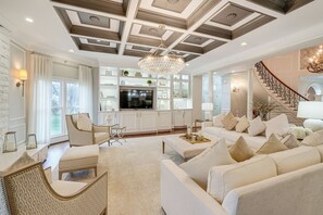 TV, fireplace, table football - Game Rooms & Gym! Luxe Great Falls Estate (Great Falls)