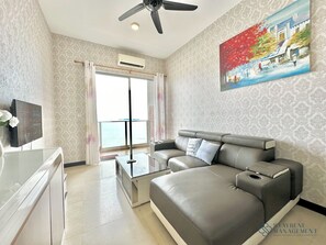 Deluxe Apartment, 2 Bedrooms, Balcony, Sea View | Living area - Silverscape Residence Sea ViewbyStayrene (Malacca City)