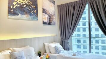 Luxury Studio, Berbilang Katil, Balcony, City View | Seterika/papan seterika, Wi-fi percuma