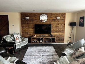 Bungalow, 1 Bedroom, Balcony | Living room - Charming Retreat With Sauna, Dog Swimming Pool, and Rural Charm (Leyland)