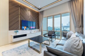 Luxury Apartment, 3 Bedrooms, City View | Living area - TriTower Residence JB by Stayrene (Johor Bahru)