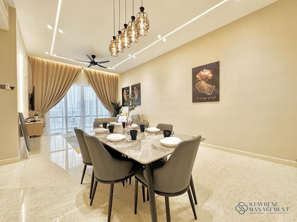 Apartemen, 3 kamar tidur, balkon, pemandangan kota | Tempat makan