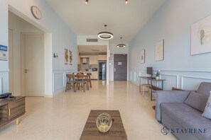 Classic Apartment, 2 Bedrooms, City View | Living area - TriTower Residence JB by Stayrene (Johor Bahru)