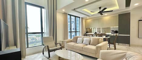 舒適複式房屋, 3 間臥室, 城市景觀 | 起居區