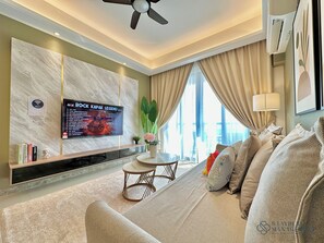 Classic Apartment, 2 Bedrooms, Balcony | Living area | Flat-screen TV - R&F Princess Cove Phase 2 by Stayrene (Johor Bahru)