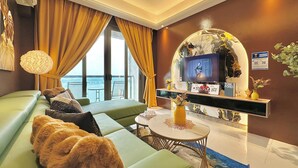 Luxury Apartment, Multiple Beds, Sea View | Living area | Flat-screen TV - R&F Princess Cove Phase 2 by Stayrene (Johor Bahru)