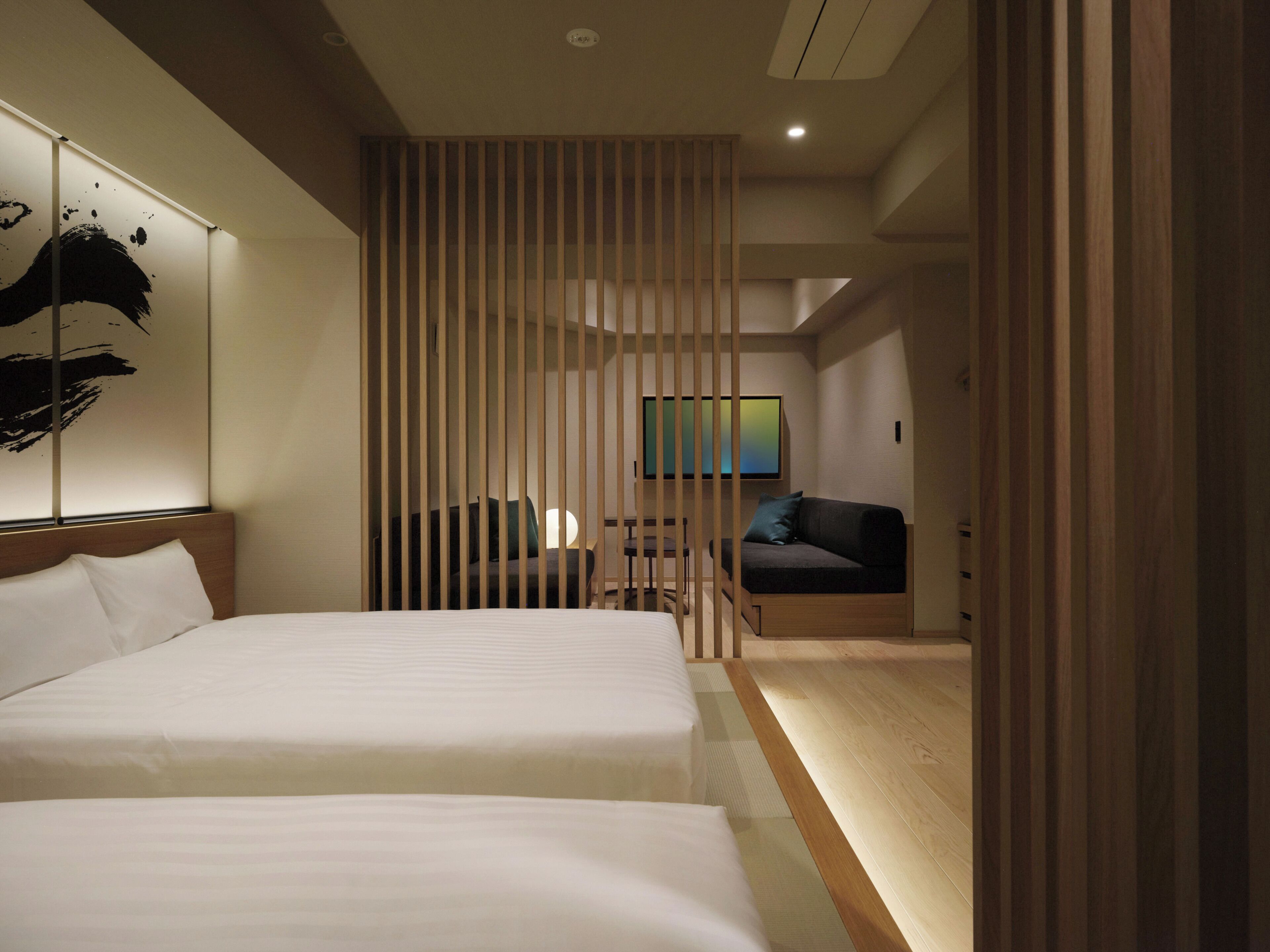 Chambre, non-fumeur (TSUKI - Moon, Japanese Modern) | Coffre-fort, accès au Wi-Fi (inclus), literie fournie