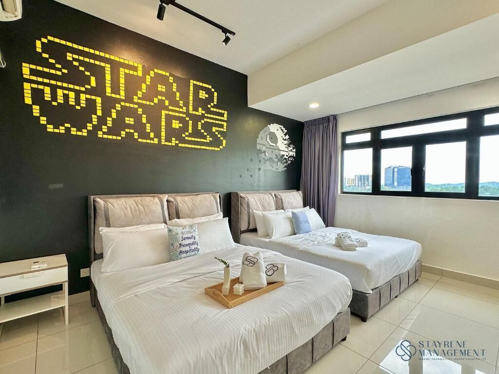 Standard Apartment, 2 Queen Beds, City View | Blackout curtains, iron/ironing board, free WiFi