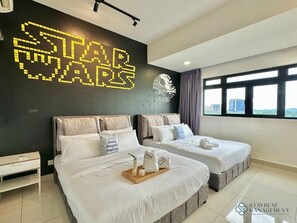 Standard Apartment, 2 Queen Beds, City View | Blackout curtains, iron/ironing board, free WiFi - Meridian Medini Legoland by Stayrene (Iskandar Puteri)