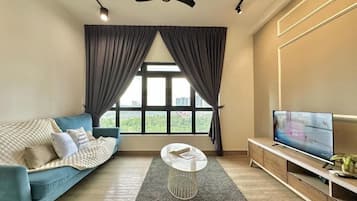 公寓, 1 張加大雙人床, 城市景觀 | 起居區