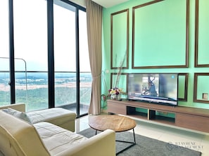 Deluxe Apartment, 1 King Bed, Balcony, City View | Living area - D'Pristine Medini by Stayrene (Iskandar Puteri)