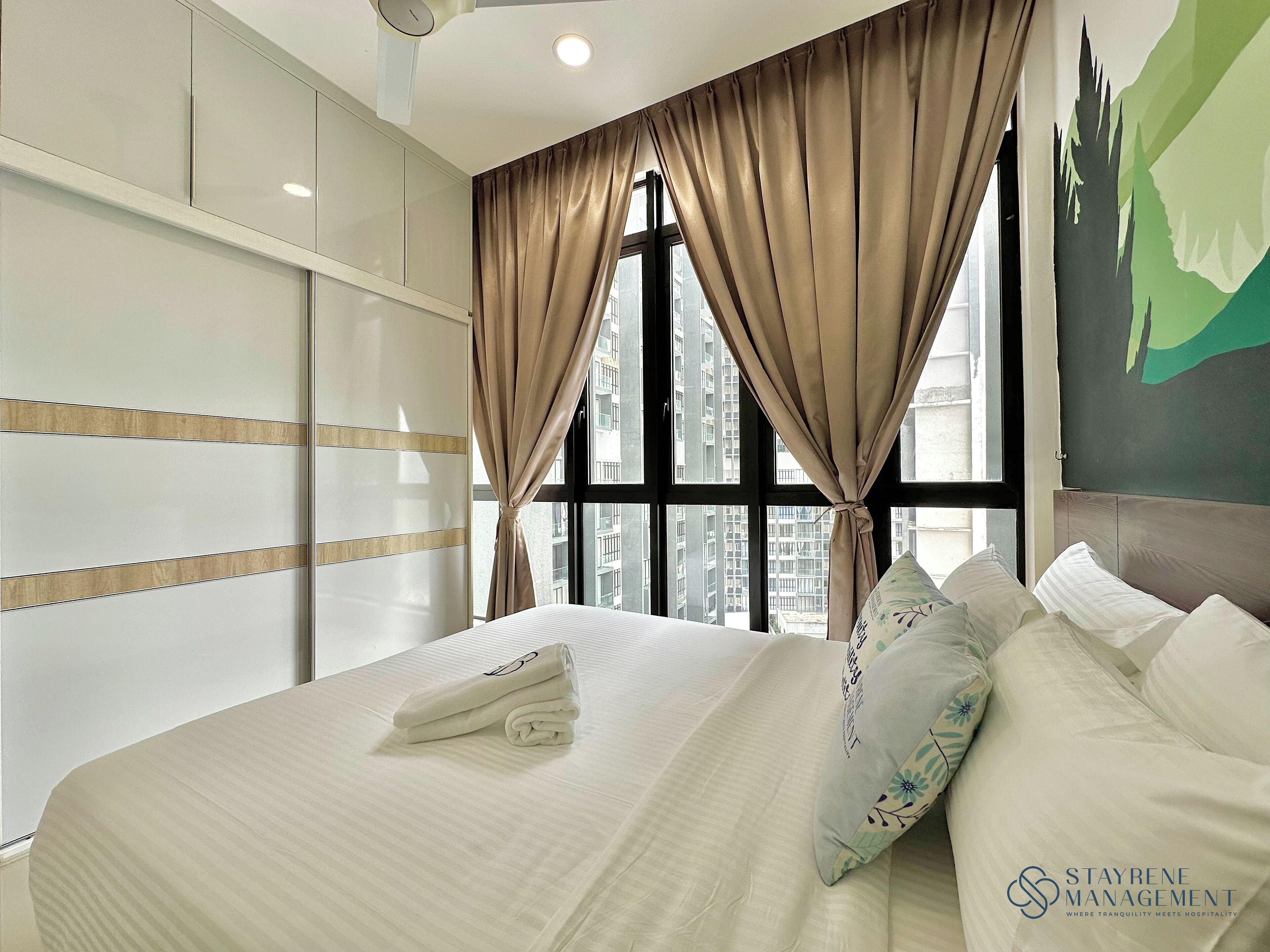 Blackout curtains, iron/ironing board, free WiFi