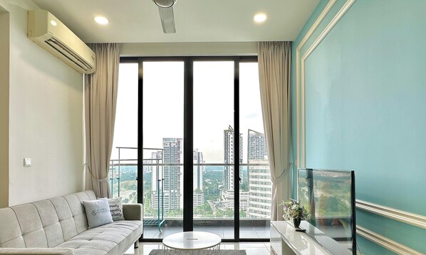Comfort Apartment, 1 Queen Bed, Balcony, City View | Living area - D'Pristine Medini by Stayrene (Bandar Medini Iskandar)