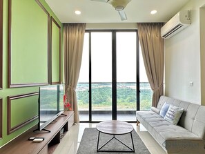 Classic Apartment, 1 Queen Bed, Balcony, Lake View | Living area | Flat-screen TV - D'Pristine Medini by Stayrene (Iskandar Puteri)