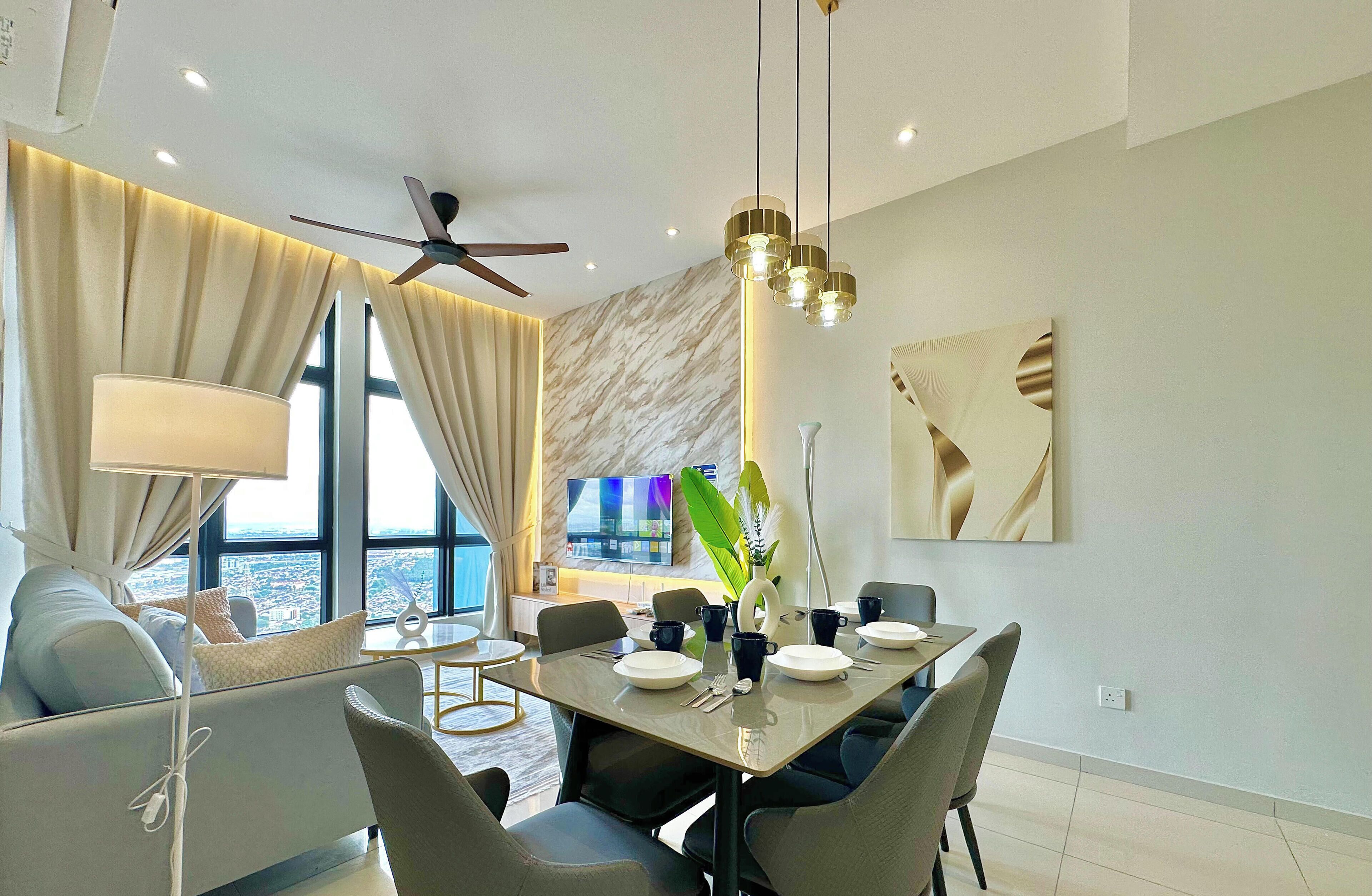 行政公寓, 2 间卧室, 城市景观 | 起居区