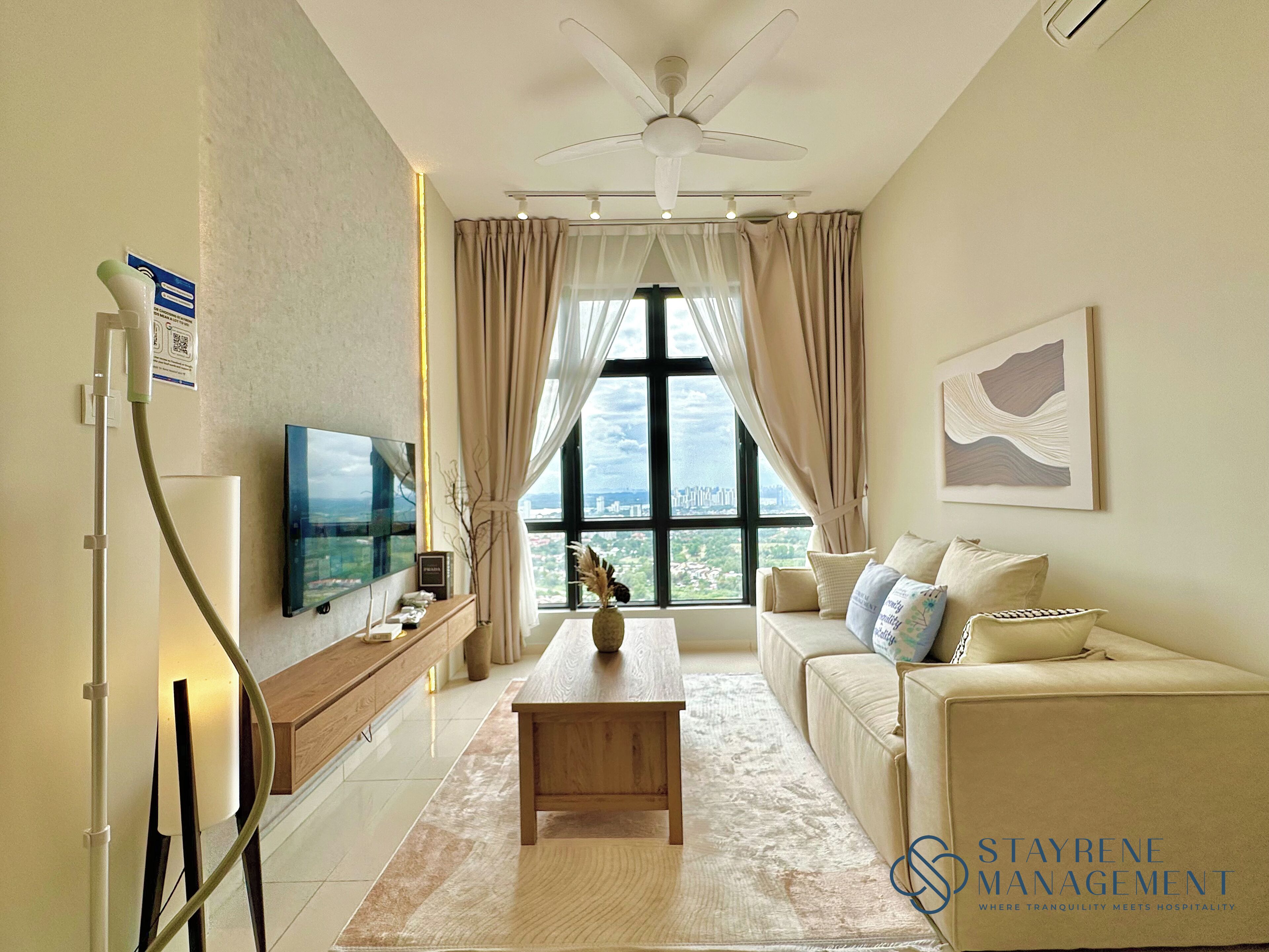 Lägenhet Deluxe - 2 sovrum - utsikt mot staden | Vardagsrum