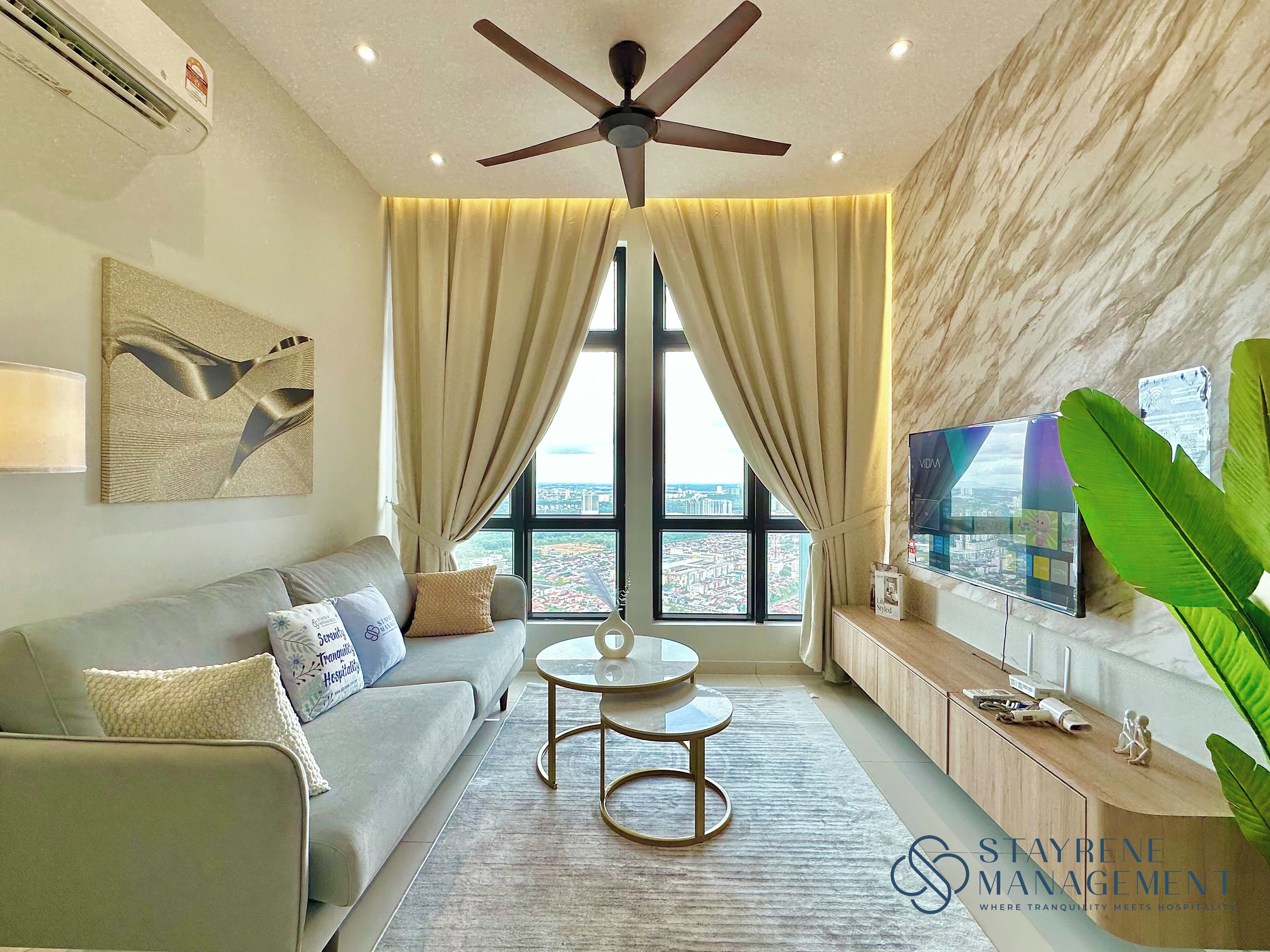 Lägenhet Executive - 2 sovrum - utsikt mot staden | Vardagsrum