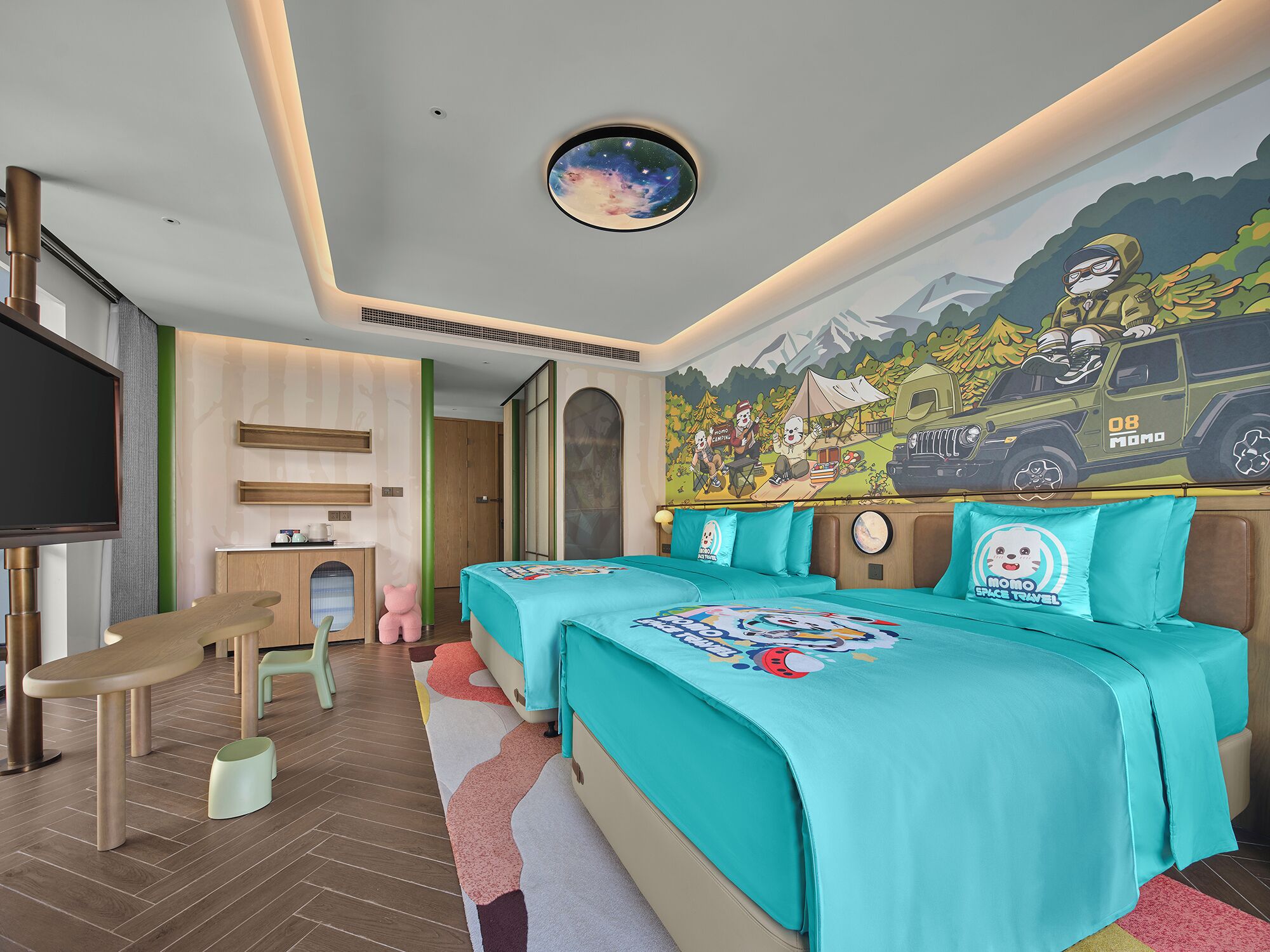 Perhehuone | Työpöytä, ilmainen Wi-Fi, vuodevaatteet