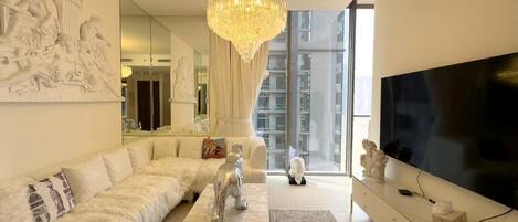 Luksushuoneisto, kaupunkinäköala | Oleskelualue