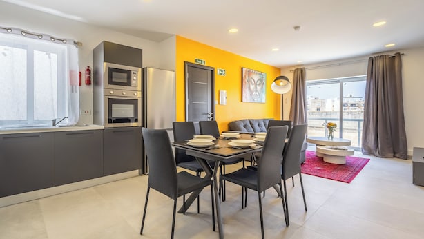 Penthouse, bếp, quang cảnh thành phố | Khu ăn uống