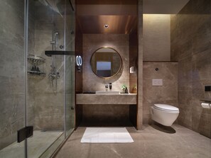 Basic Double Room | Bathroom - jinglaijiudianzhenxuanyanchenggaotiezhan (Yancheng)