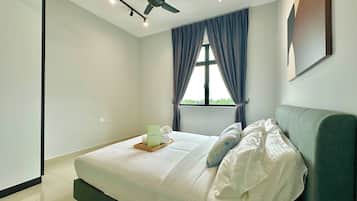 Departamento, 3 habitaciones, balcón, vista al jardín | Cortinas blackout, tabla de planchar con plancha y wifi gratis