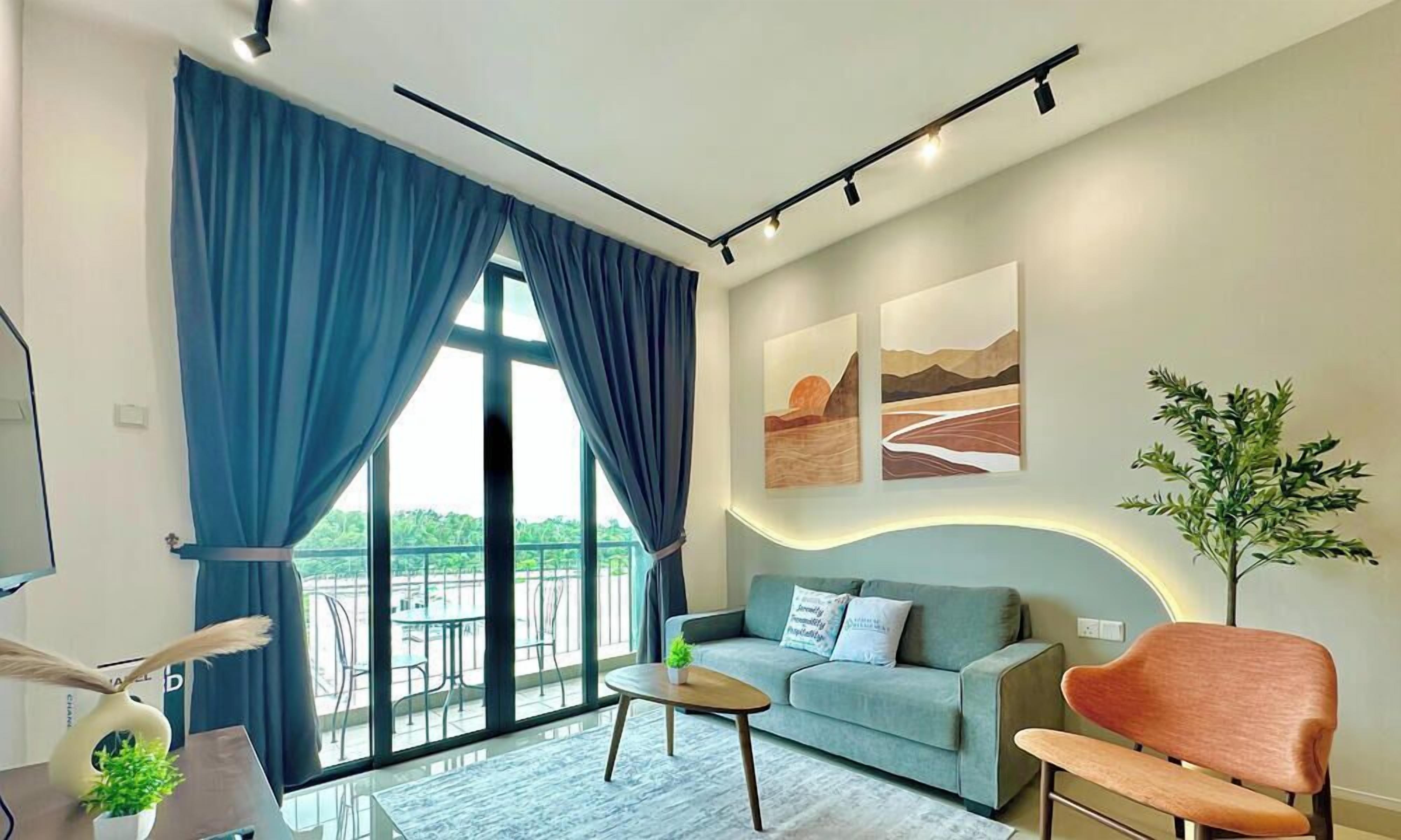 Departamento, 3 habitaciones, balcón, vista al jardín | Área de sala de estar